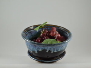 berry bowl with tray from pottery studio in gatlinburg tn