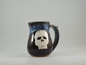 skull mug handcrafted by gatlinburg pottery studio fowlers clay works